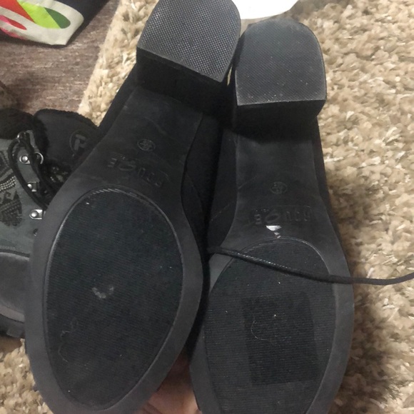 Lace up peep toe short heels - Picture 2 of 3